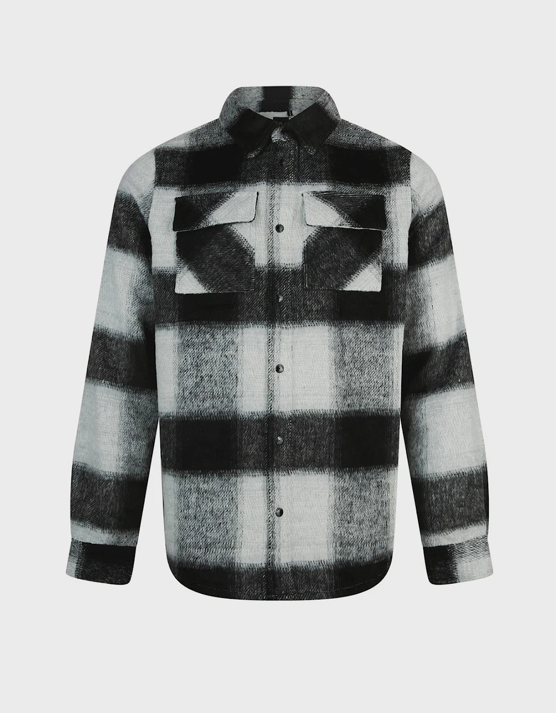 Luke 1977 Ettrick Soft Overshirt - Charcoal Grey Check