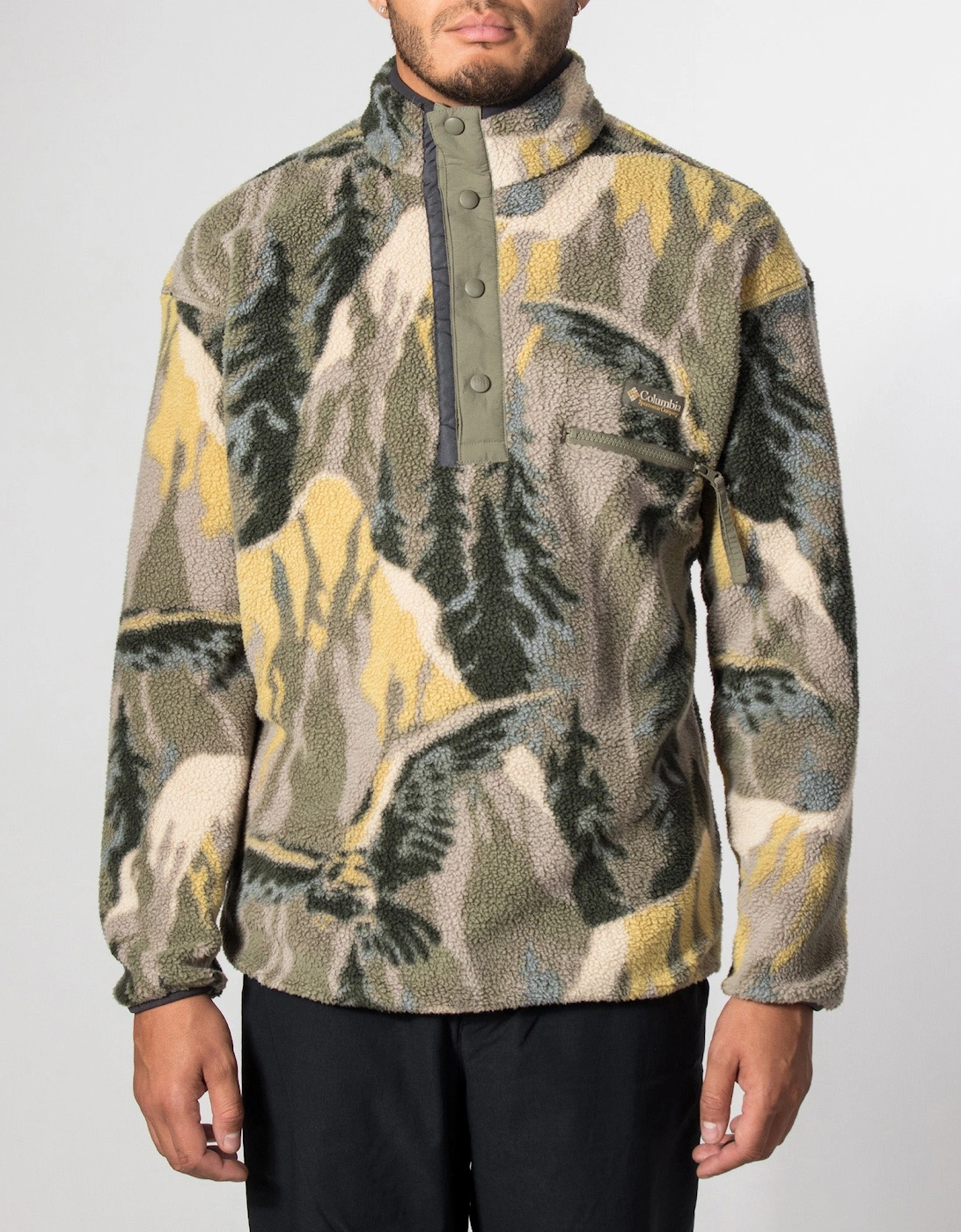 Regular Fit Helvetia II Printed Half Snap Fleece