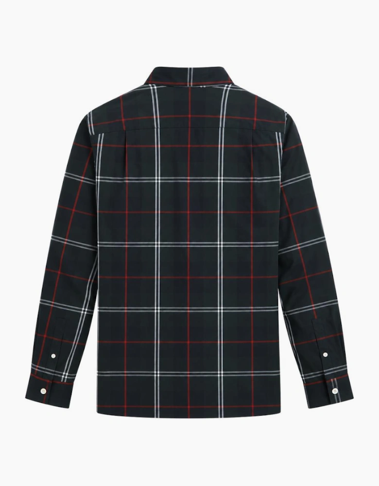 Fred Perry Poplin Tartan Shirt Night Green