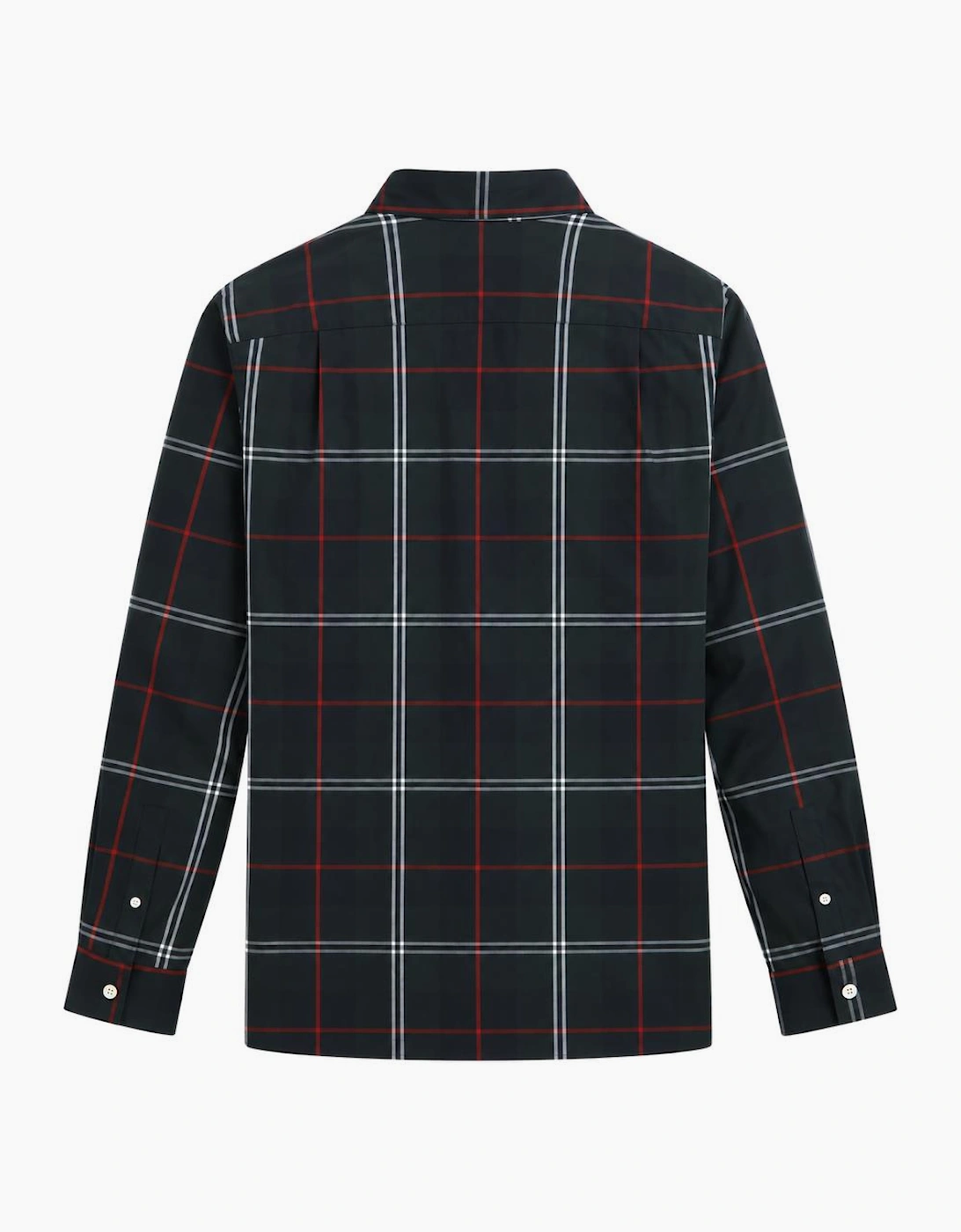 Fred Perry Poplin Tartan Shirt Night Green