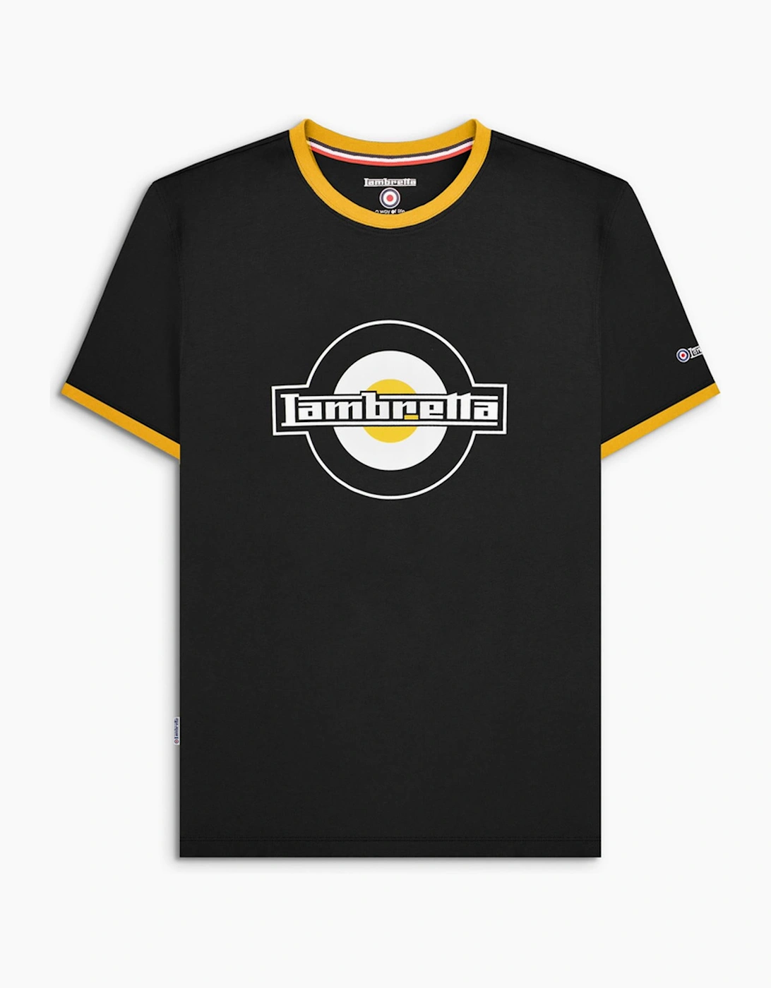 Lambretta Mens Logo Ringer Crew Neck Cotton T-Shirt