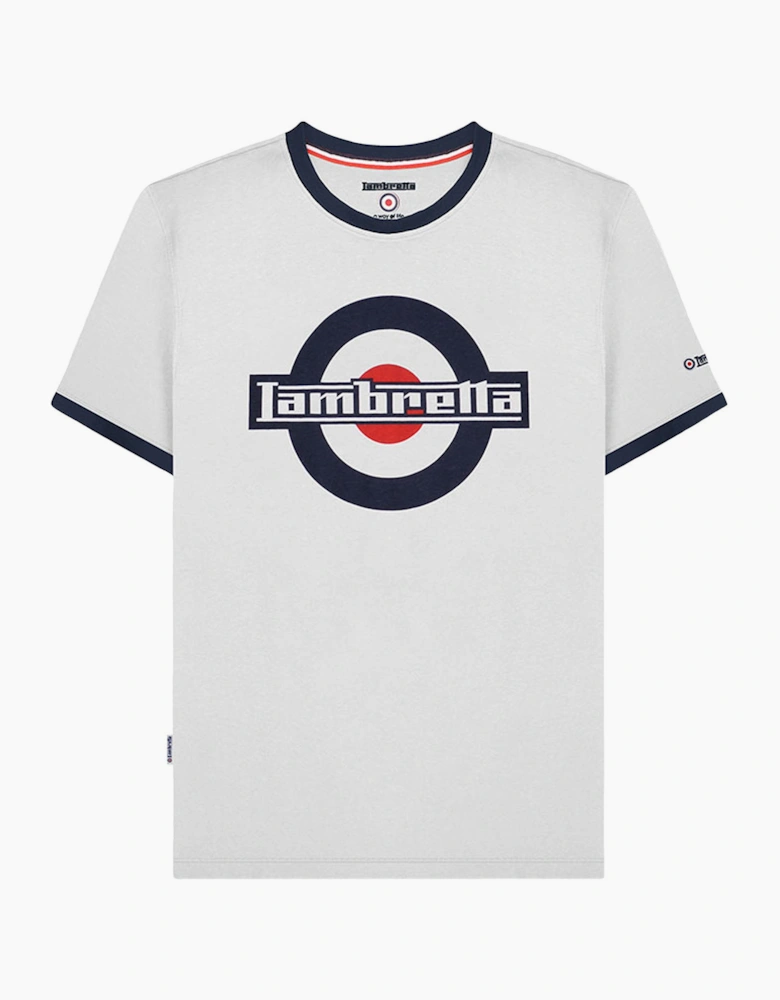 Lambretta Mens Logo Ringer Crew Neck Cotton T-Shirt