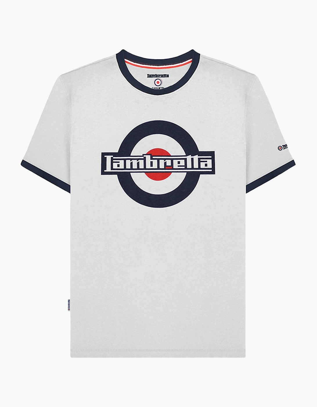 Lambretta Mens Logo Ringer Crew Neck Cotton T-Shirt