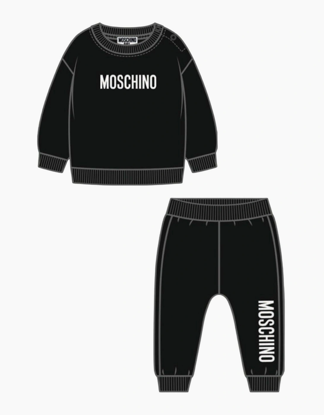 MOSCHINO TODDLER BLACK TRACKSUIT MUF06N MUP064