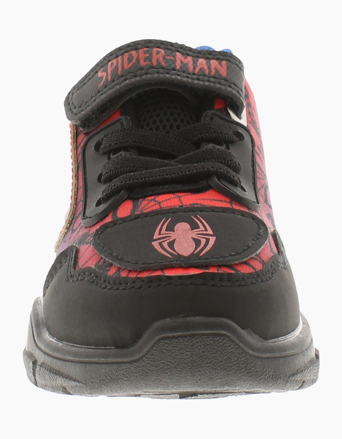 Spiderman Younger Boys Trainers Duplo Touch Fastening black red blue UK Size