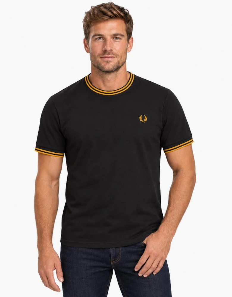 Fred Perry Twin Tipped T-Shirt Anchor Grey/Golden