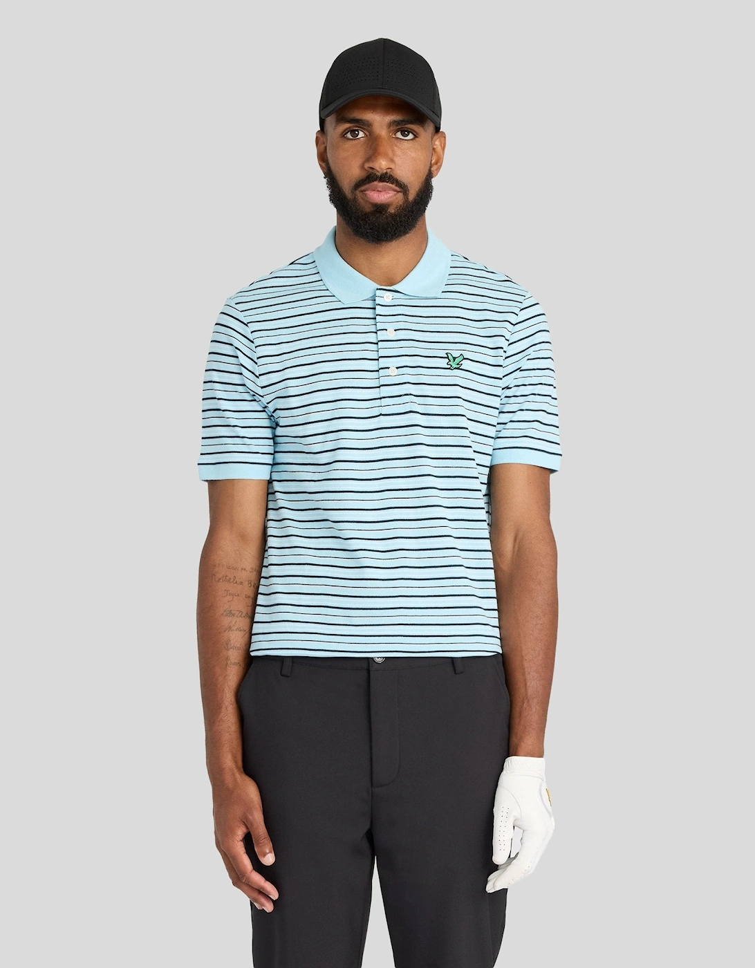Lyle & Scott Lyle And Scott Men's Green Eagle Striped Polo Shirt