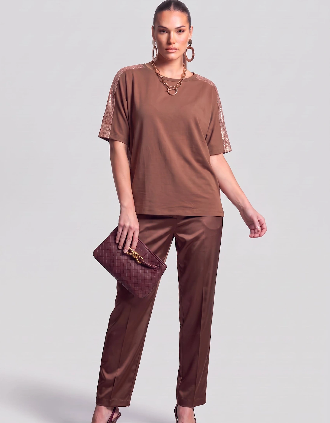Paillettes Blouse Bronze
