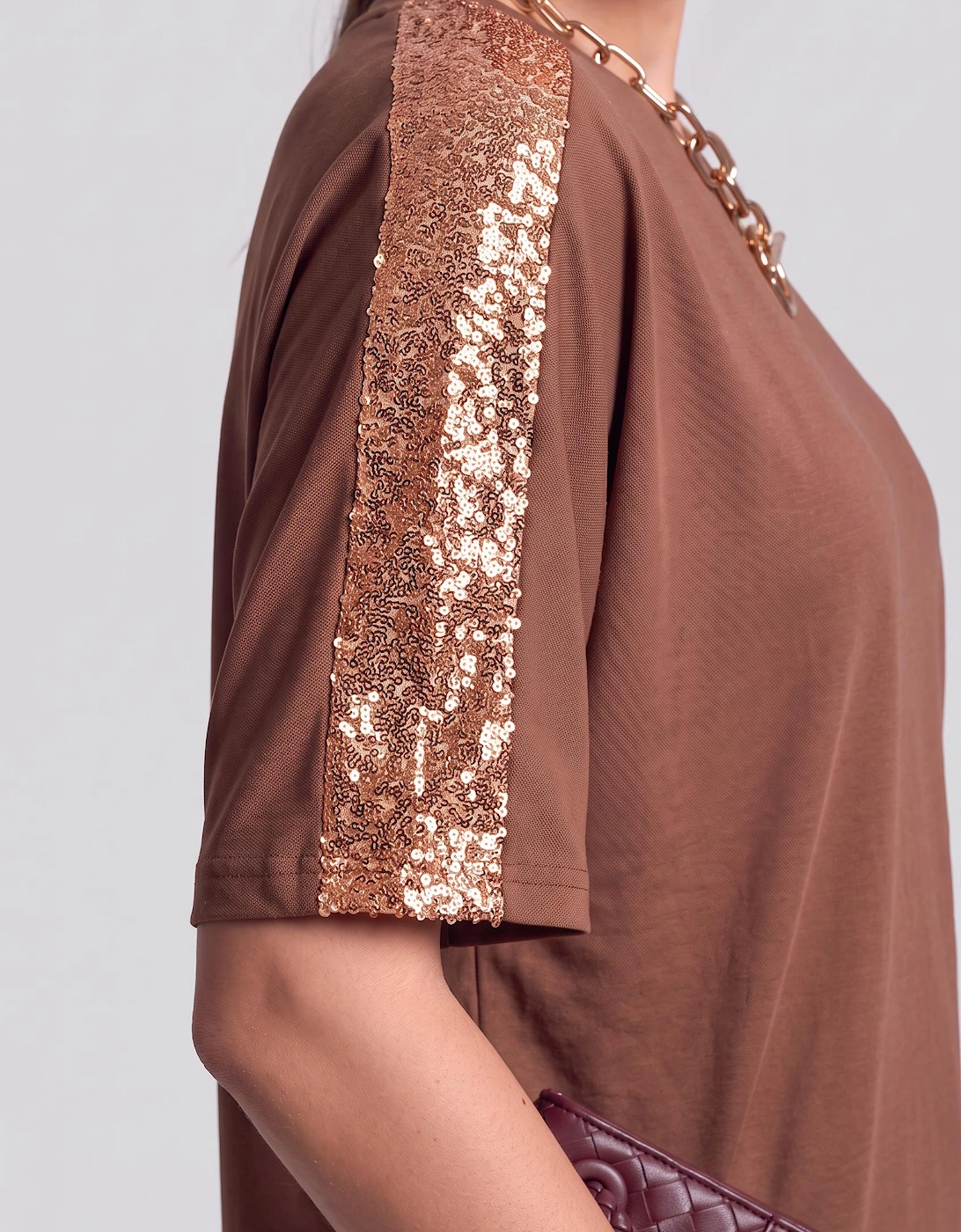 Paillettes Blouse Bronze