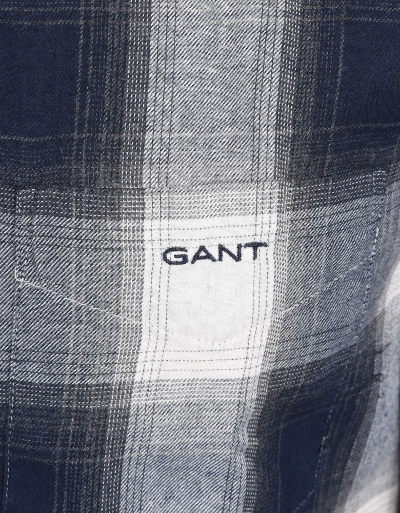 GANT REG WINDBLOWN FLANNEL CHECK SHIRT EVENING BLUE