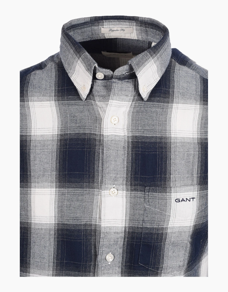 GANT REG WINDBLOWN FLANNEL CHECK SHIRT EVENING BLUE