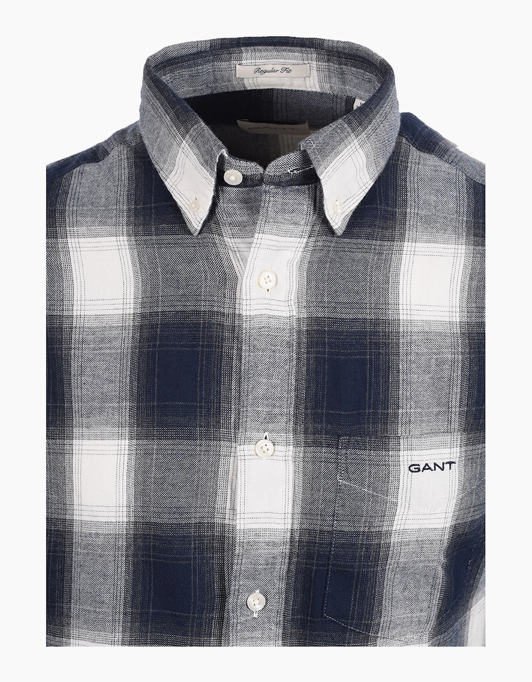 GANT REG WINDBLOWN FLANNEL CHECK SHIRT EVENING BLUE
