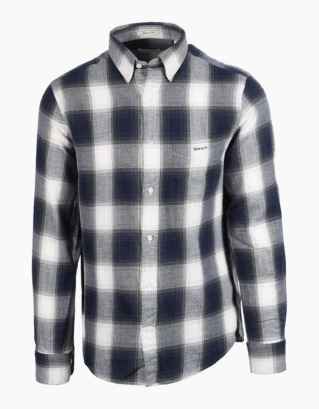 GANT REG WINDBLOWN FLANNEL CHECK SHIRT EVENING BLUE