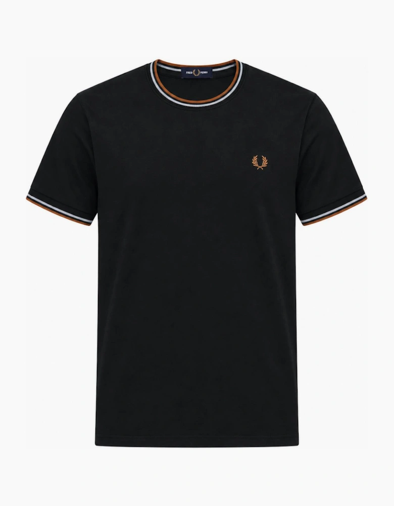 Fred Perry Twin Tipped T-Shirt Night Green/Dusky Blue/Dark Caramel