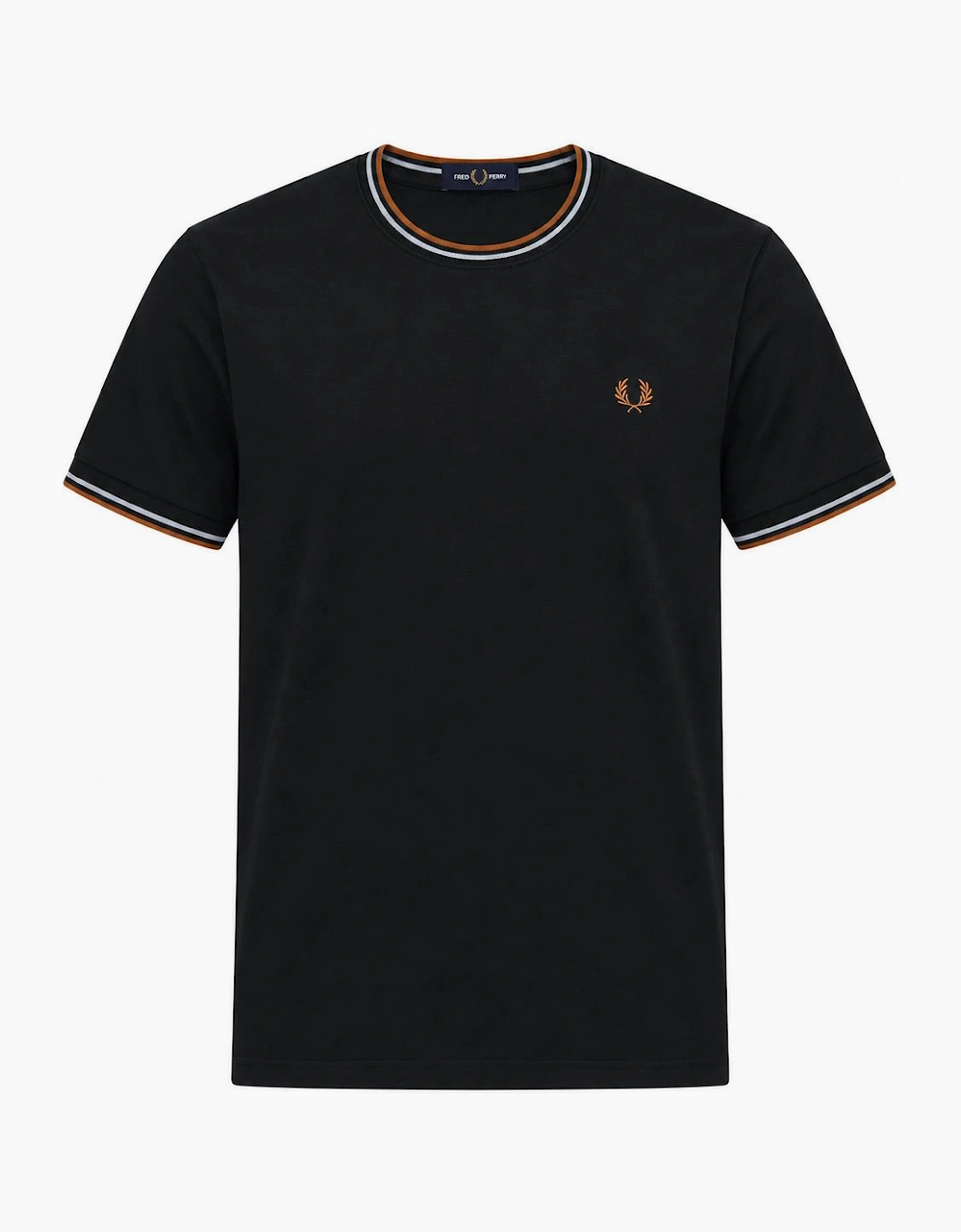 Fred Perry Twin Tipped T-Shirt Night Green/Dusky Blue/Dark Caramel