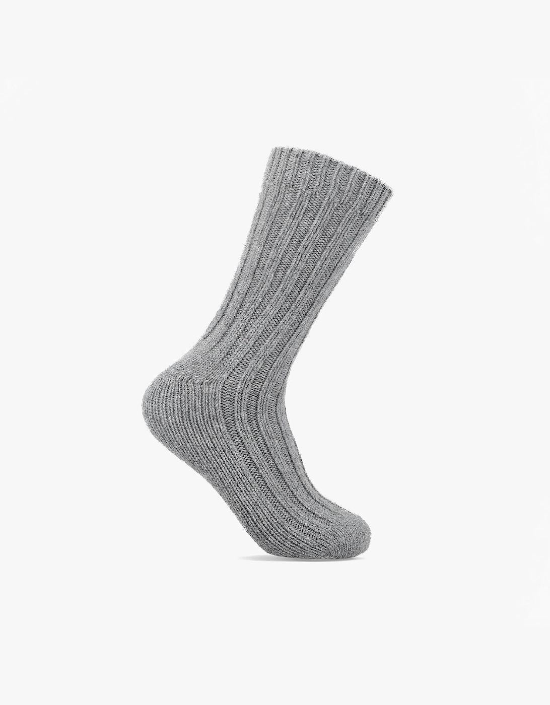 Totes Toasties CHUNKY THERMAL WOOL BLEND SLIPPER SOCKS (TWIN PACK) Mens Slipper Socks Grey / Green