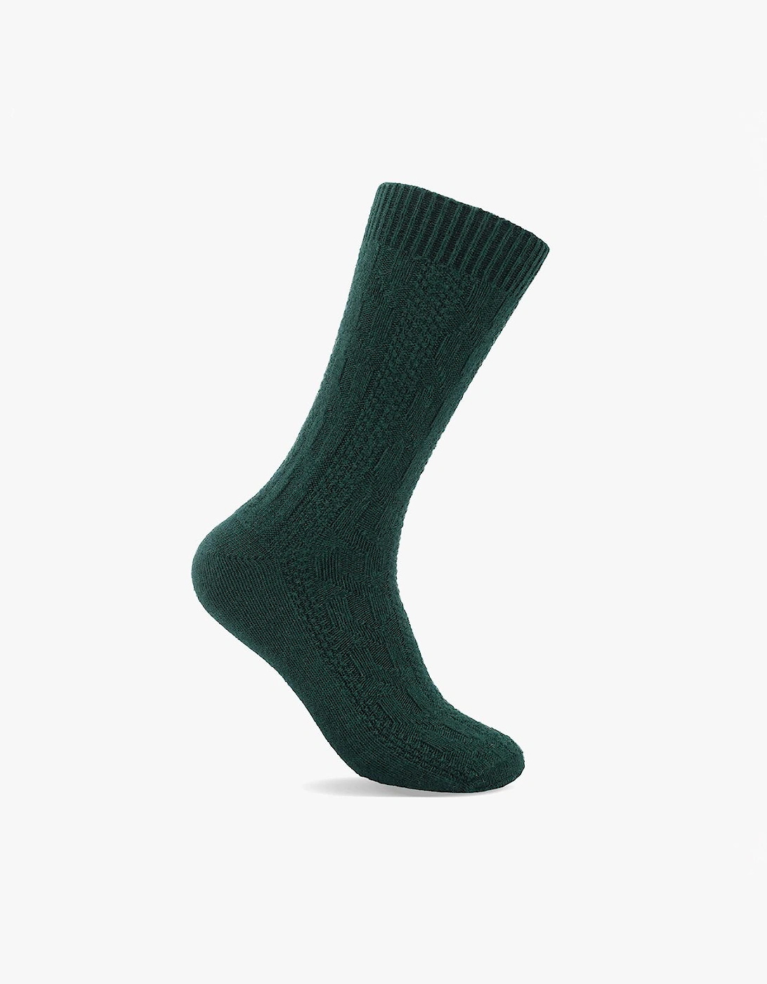 Totes Toasties CHUNKY THERMAL WOOL BLEND SLIPPER SOCKS (TWIN PACK) Mens Slipper Socks Grey / Green