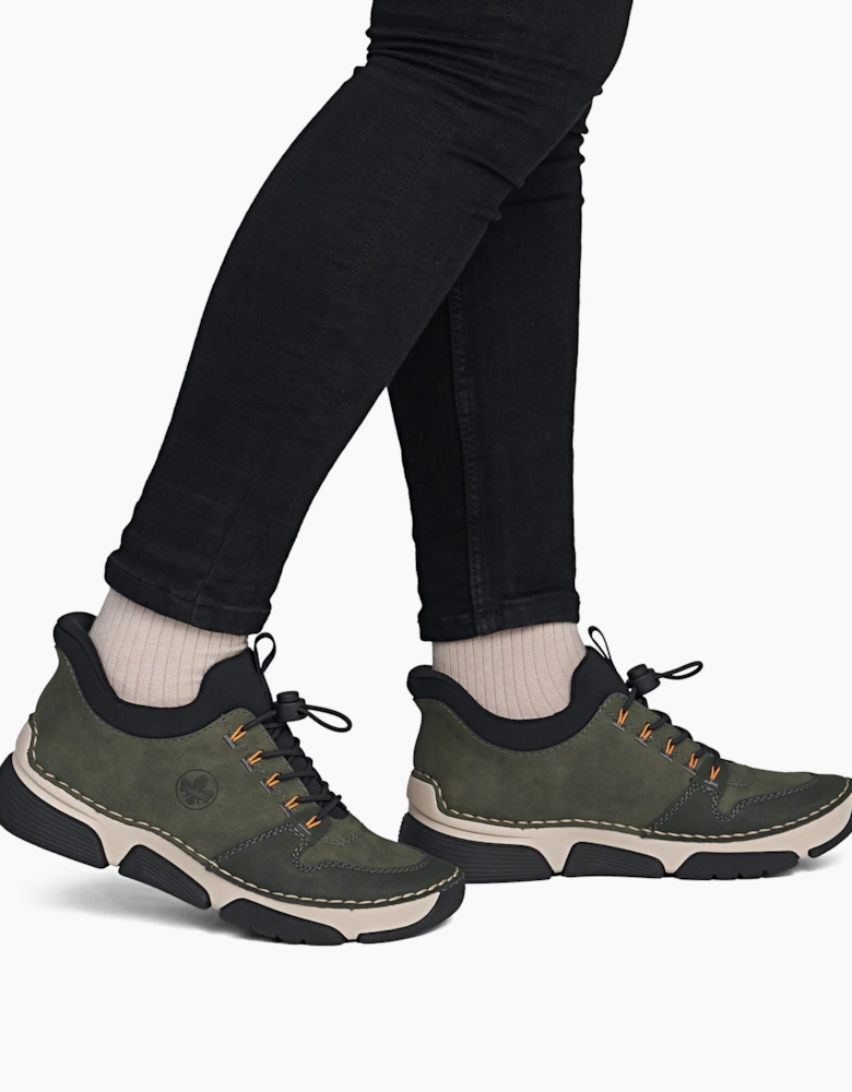 Rieker 45963 Womens Slip-On Trainers Forest/Moss/Black