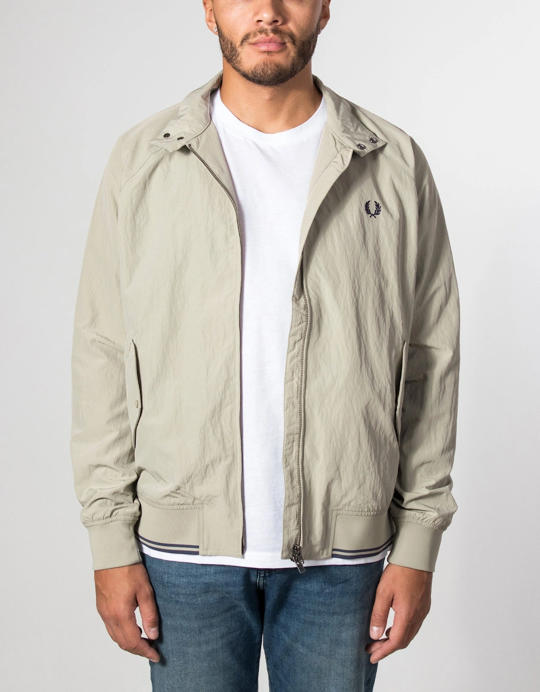 Regular Fit Crinkle Nylon Harrington Jacket