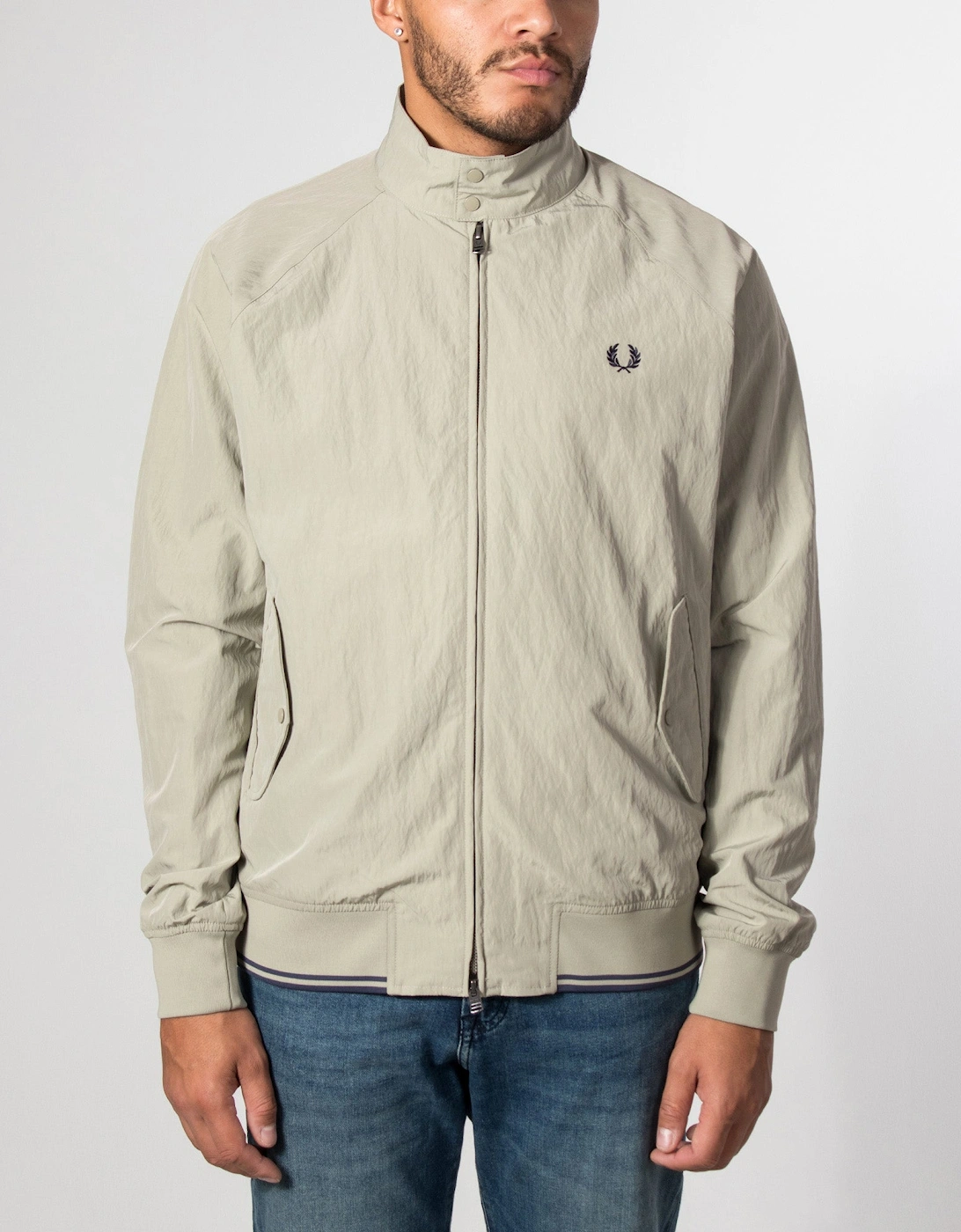Regular Fit Crinkle Nylon Harrington Jacket
