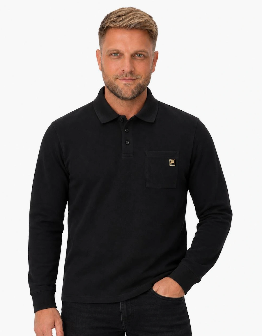 Fila Gold Dino Pocket Polo Shirt Black