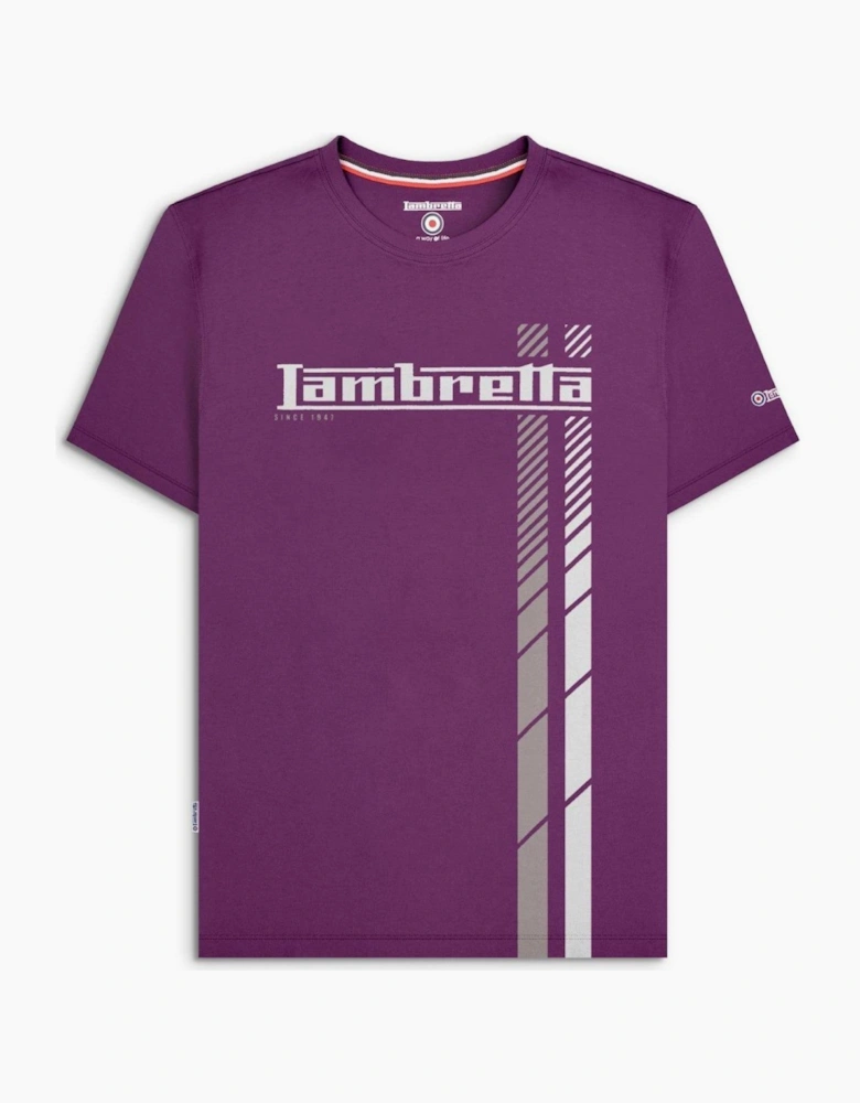 Lambretta Mens Fade Racing Stripe Short Sleeve T-Shirt
