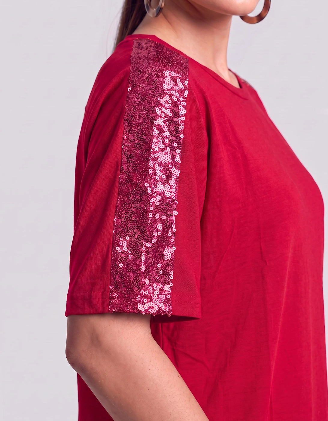 Paillettes Blouse Red