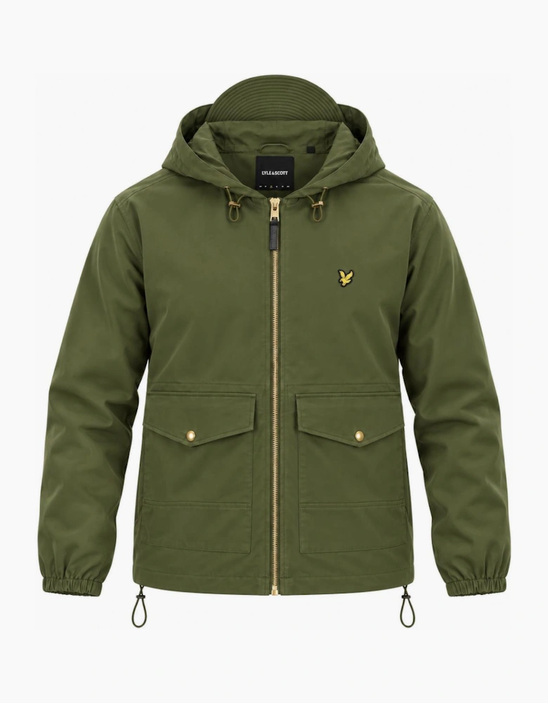 Lyle & Scott Waxed Hooded Utility Jacket True Olive