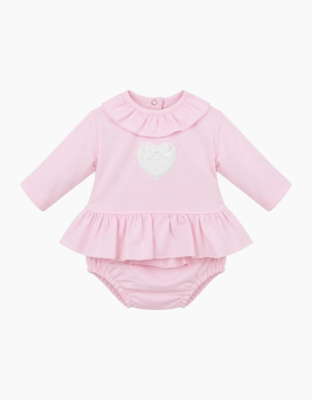 Girls Pale Pink Cotton Heart Jam Pant Set