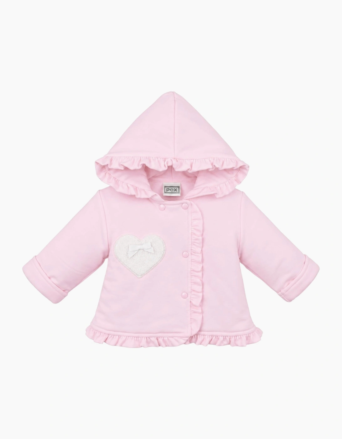 Girls Pale Pink Cotton Heart Jacket