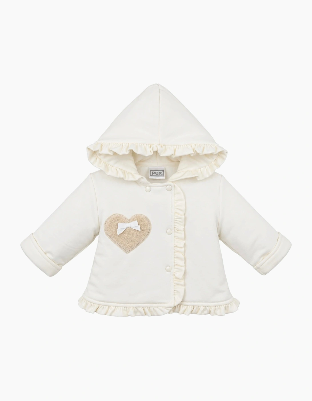 Girls Ivory Cotton Heart Jacket