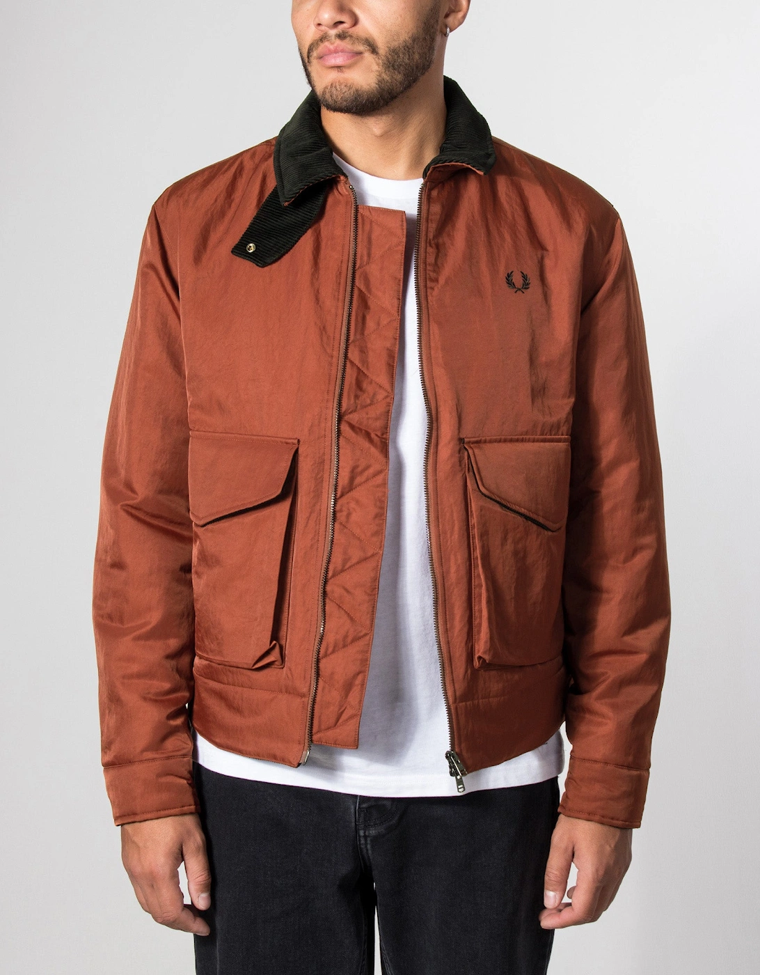 Regular Fit Nylon Caban Jacket