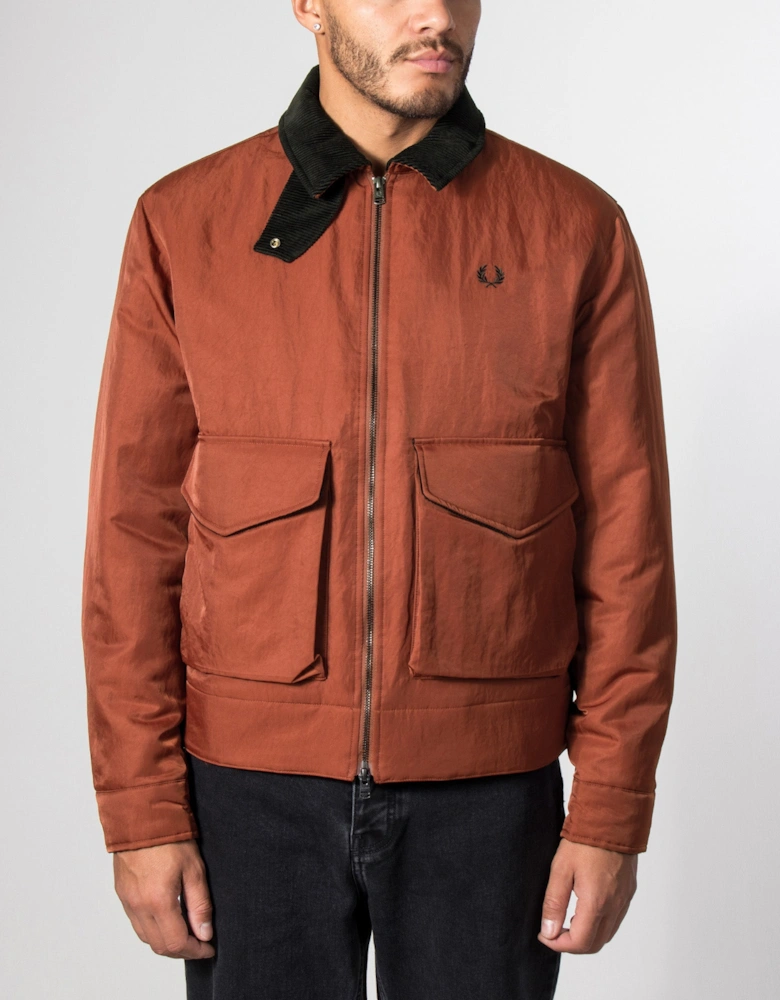 Regular Fit Nylon Caban Jacket