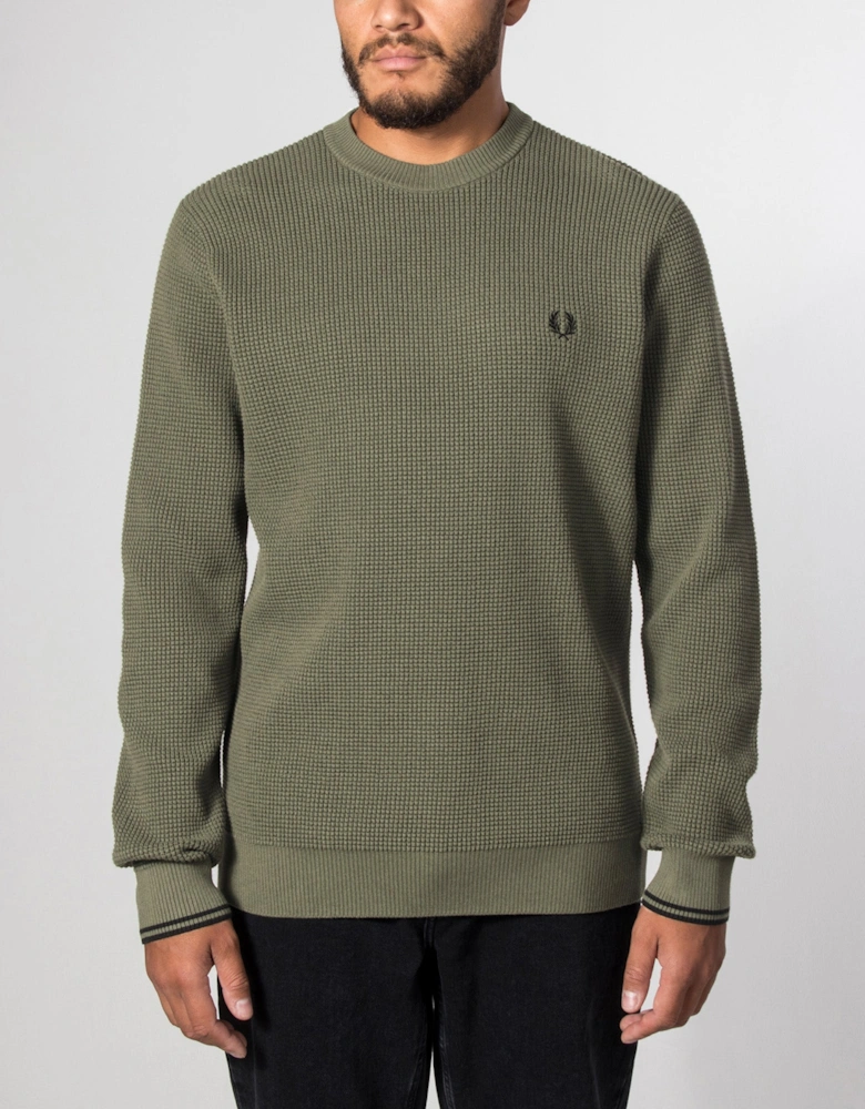 Regular Fit Waffle Stitch Jumper