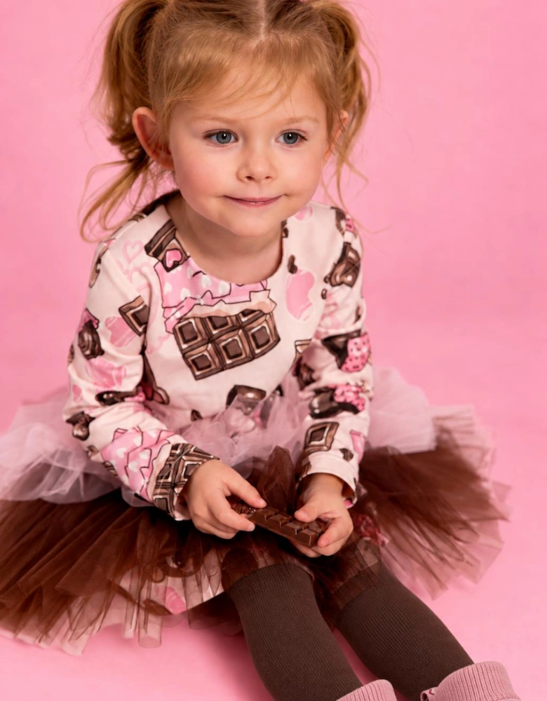 Girls Pink Chocolate Tutu Dress