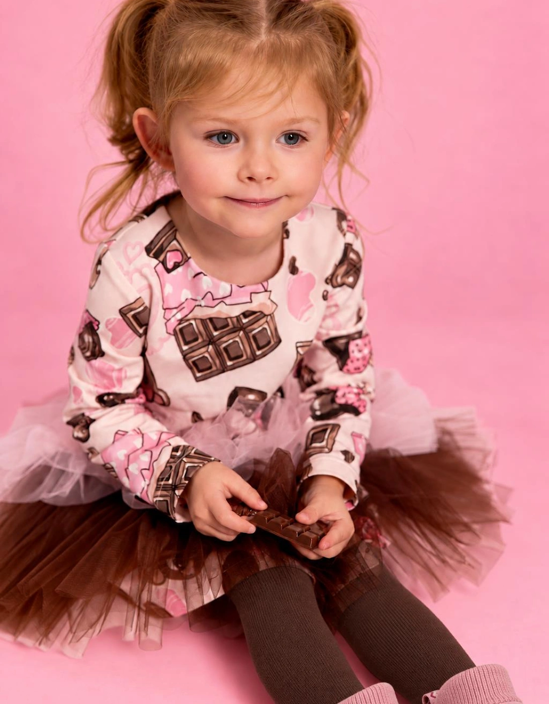 Girls Pink Chocolate Tutu Dress