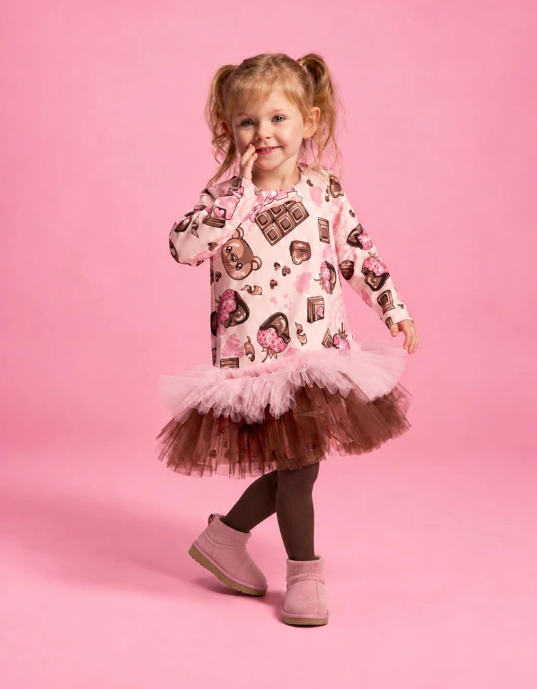 Girls Pink Chocolate Tutu Dress