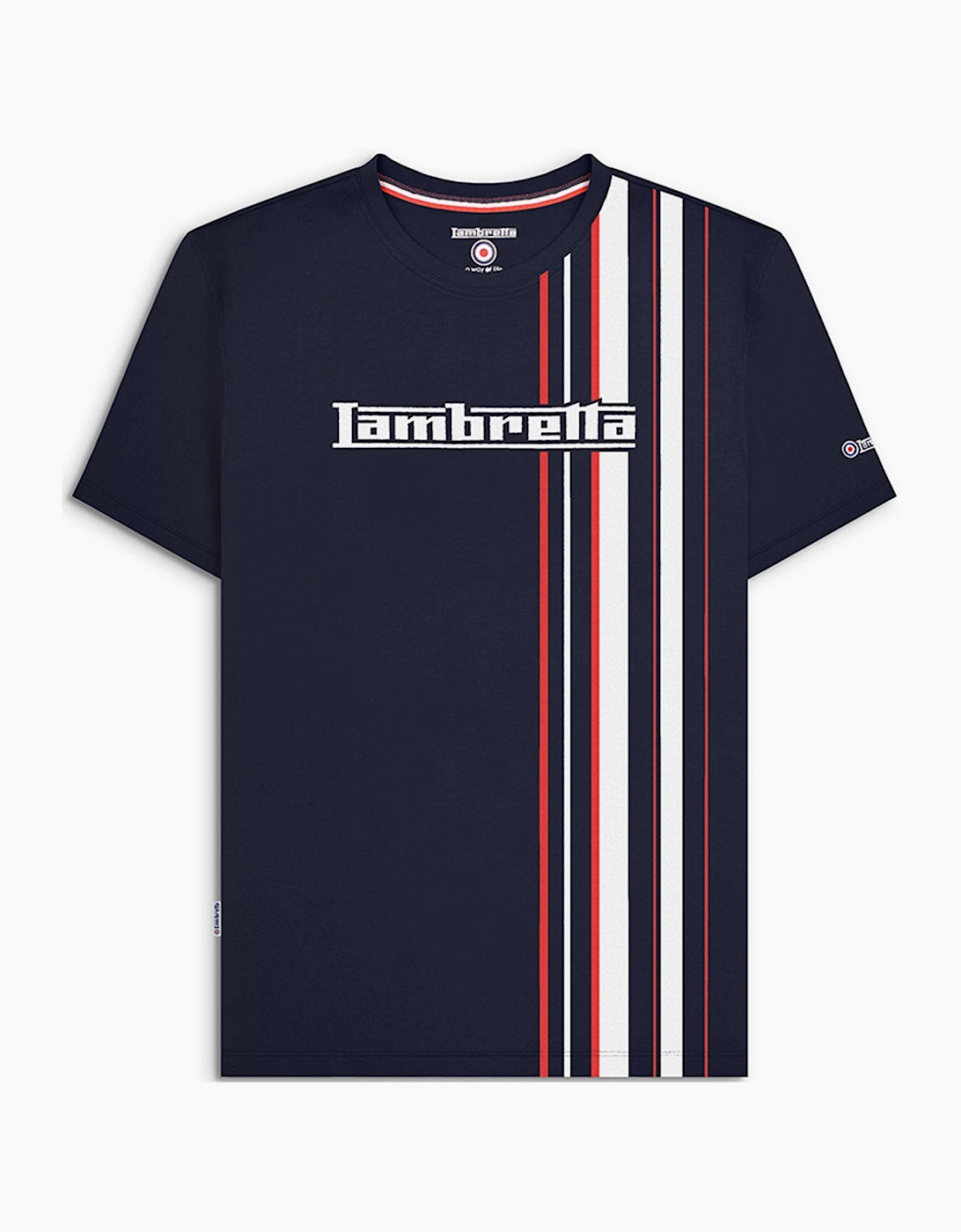 Lambretta Mens Multi Stripe Short Sleeve T-Shirt