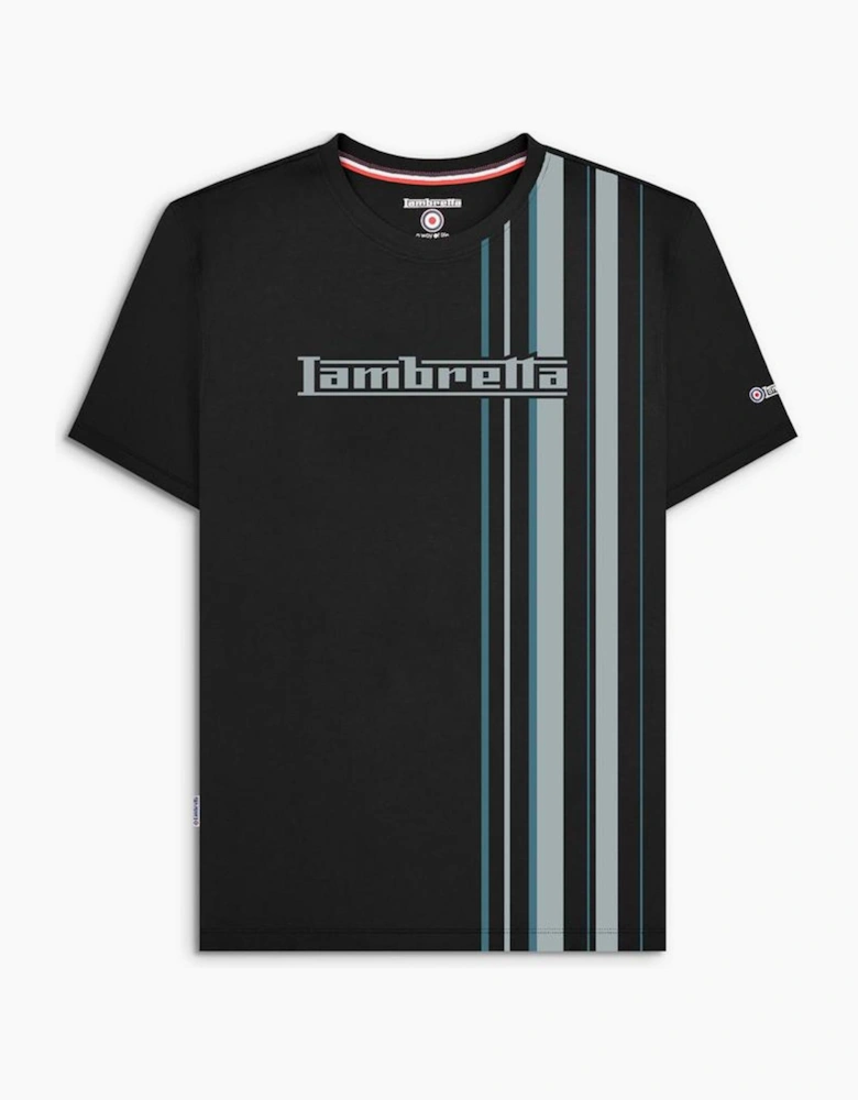 Lambretta Mens Multi Stripe Short Sleeve T-Shirt