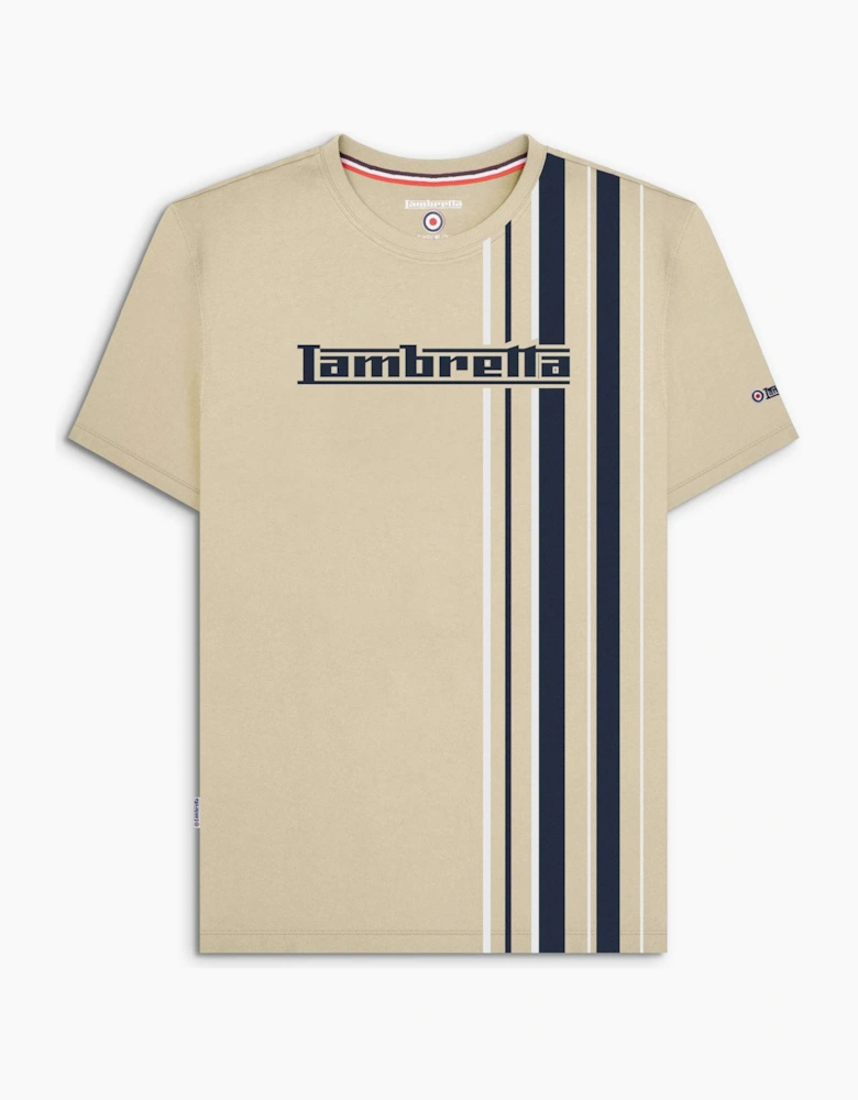 Lambretta Mens Multi Stripe Short Sleeve T-Shirt