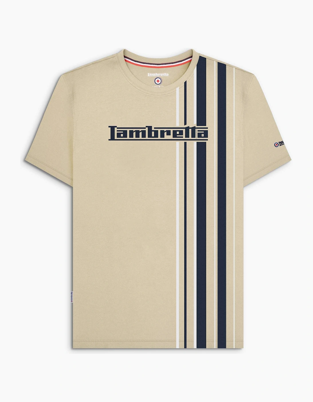 Lambretta Mens Multi Stripe Short Sleeve T-Shirt