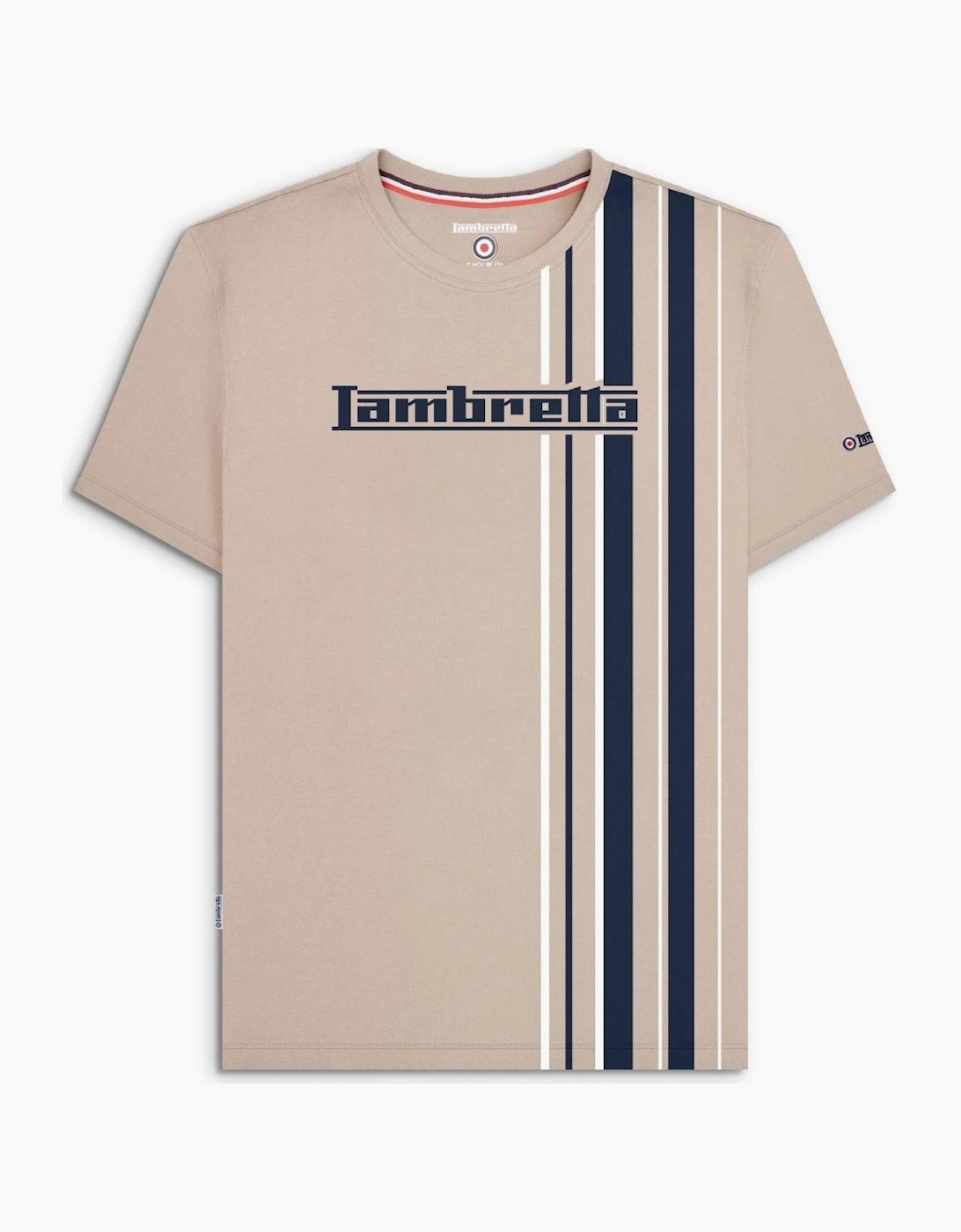Lambretta Mens Multi Stripe Short Sleeve T-Shirt
