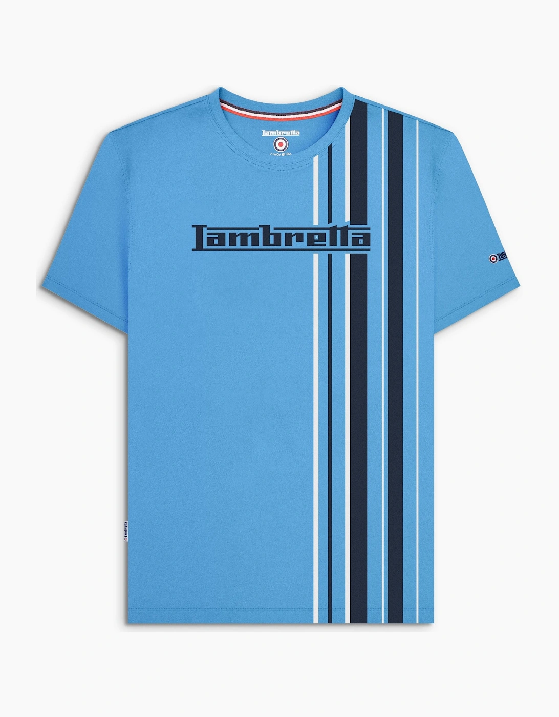Lambretta Mens Multi Stripe Short Sleeve T-Shirt