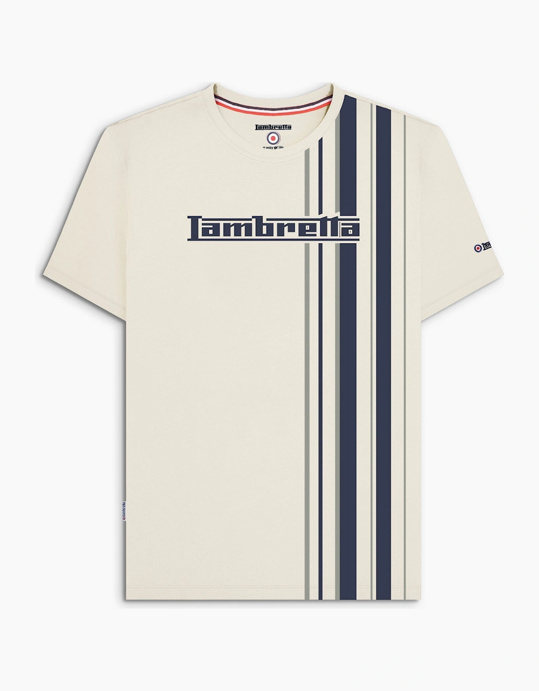 Lambretta Mens Multi Stripe Short Sleeve T-Shirt