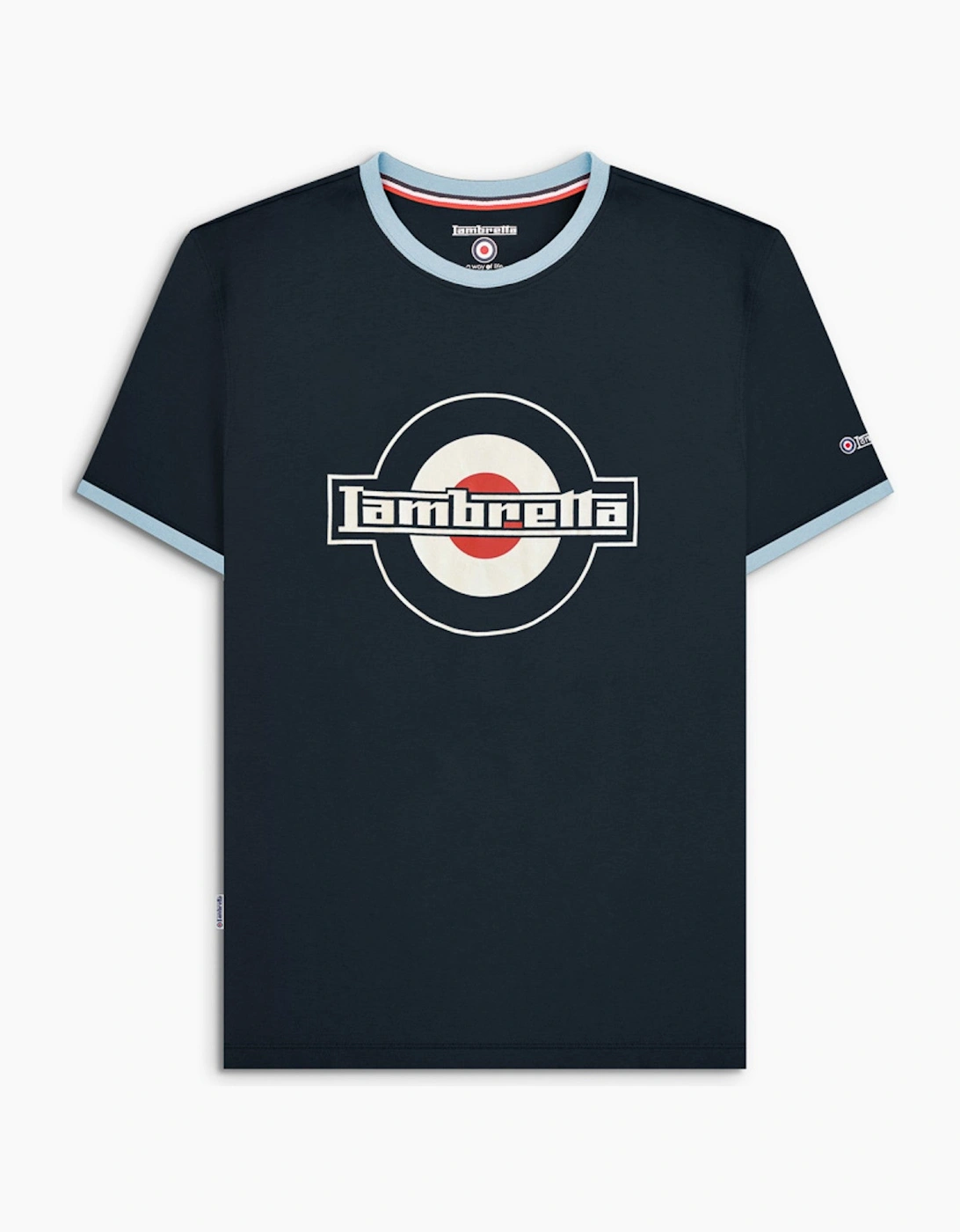 Lambretta Mens Logo Ringer Crew Neck Cotton T-Shirt