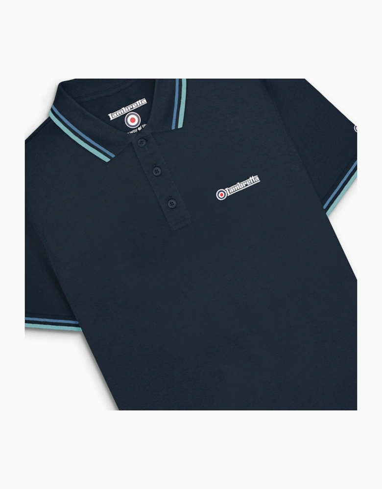 Lambretta Mens Twin Tipped Retro Polo Shirt