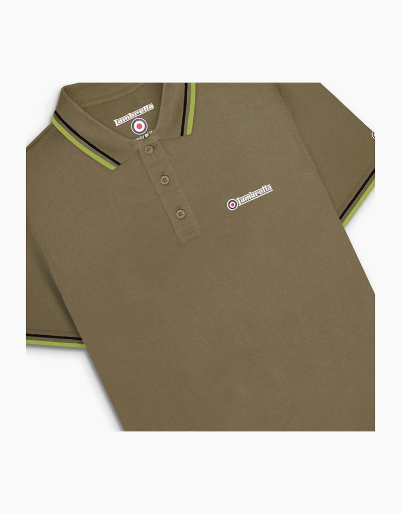 Lambretta Mens Twin Tipped Retro Polo Shirt