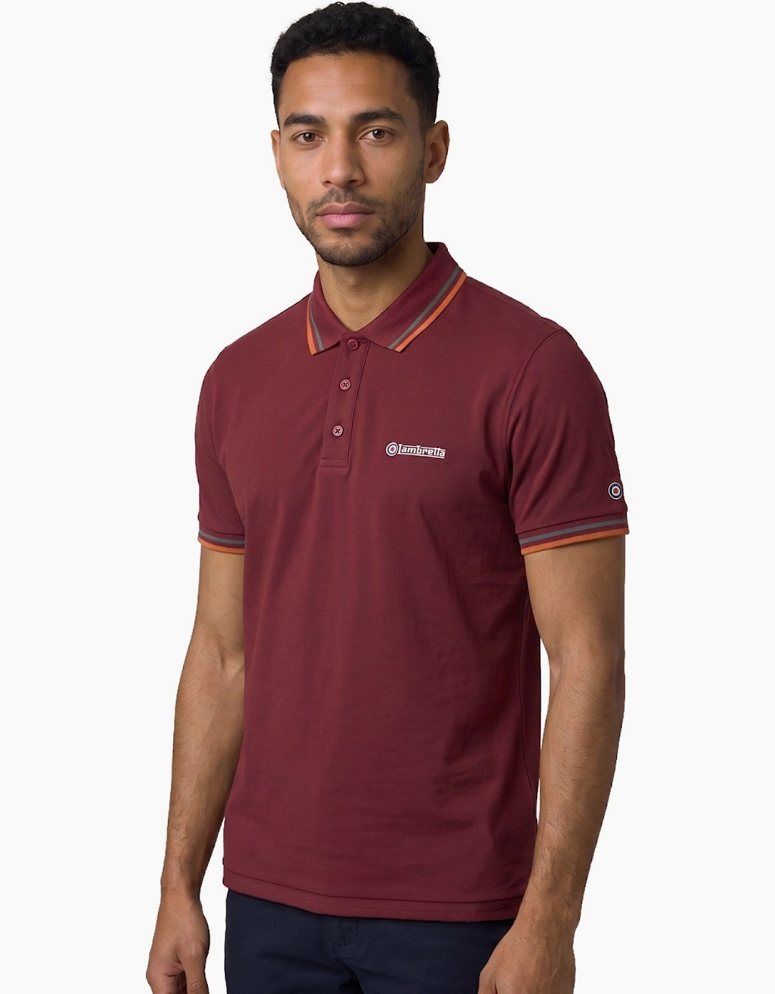 Lambretta Mens Twin Tipped Retro Polo Shirt