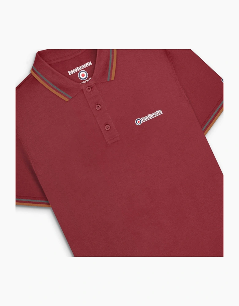 Lambretta Mens Twin Tipped Retro Polo Shirt