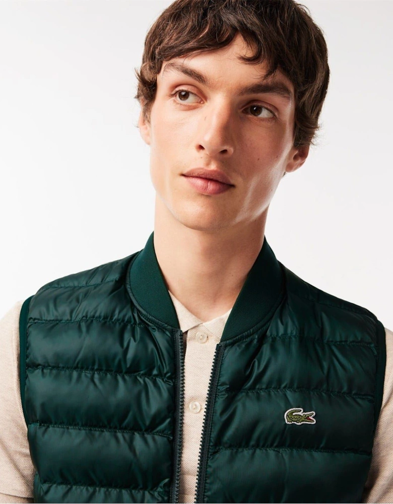 Solid Patterned Gilet with Logo